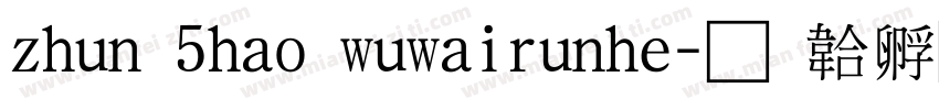 zhun 5hao wuwairunhe字体转换